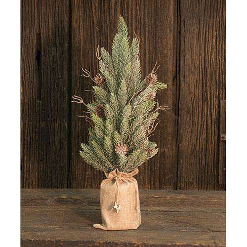 Snowy Glitter Pine Tree in Gift Bag, 18" Pine CWI+ 