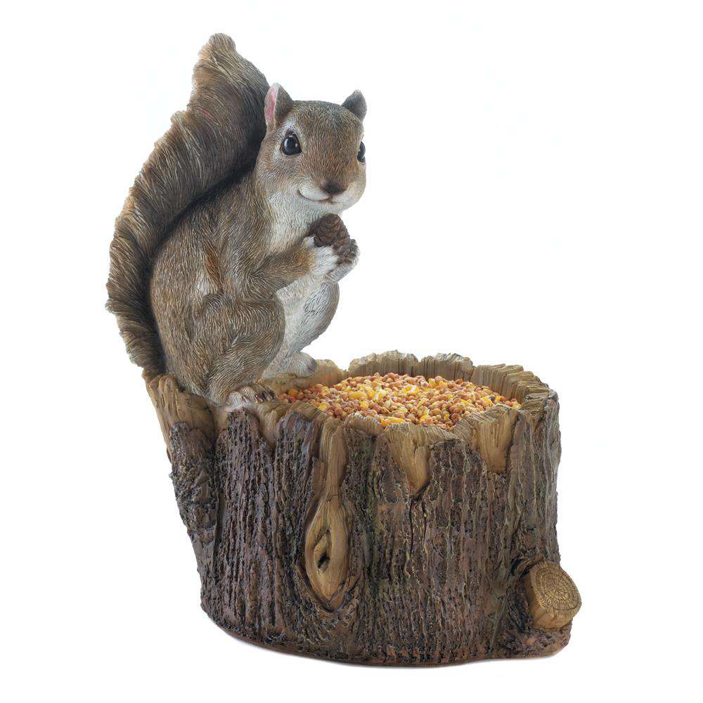 Squirrel Tree Trunk Bird Feeder koehler home decor 