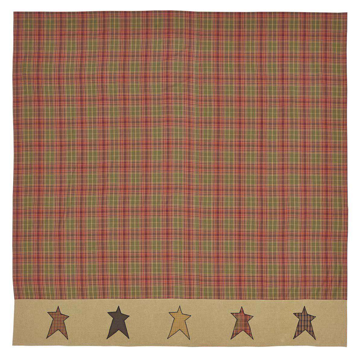 Stratton Colorful Primitive Stars Shower Curtain 72"x72" curtain VHC Brands 