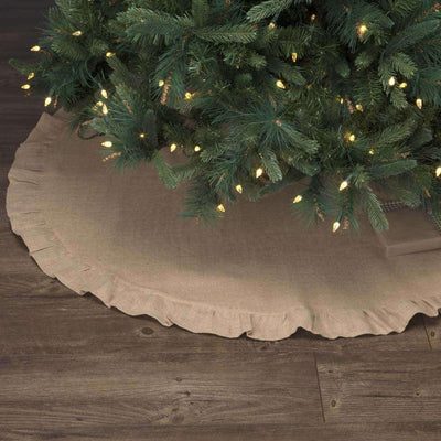 Jute Burlap Natural Christmas Tree Skirt 48 VHC Brands