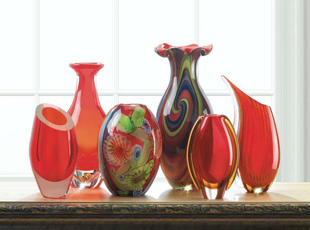 Swirl Of Colors Art Glass Vase Accent Plus 