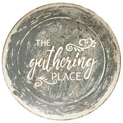 The Gathering Place Distressed Metal Wall Sign