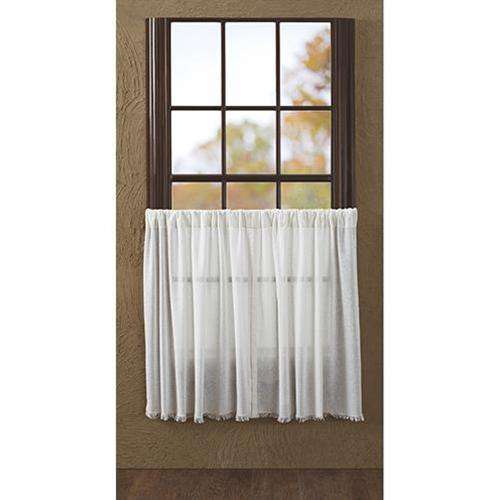 Tobacco Cloth Antique White Tiers, 36x36 2/Set curtains CWI Gifts 