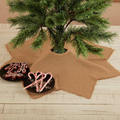Burlap Natural Mini Christmas Tree Skirt 21 VHC Brands