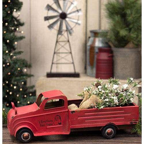 Vintage Red Truck Christmas Decor Tabletop & Decor CWI Gifts 