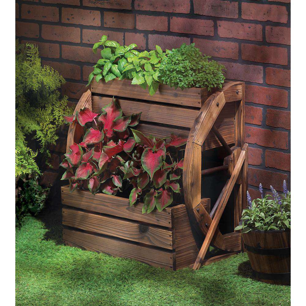 Wagon Wheel Double-Tier Planter decorative item Koehler Home Décor 