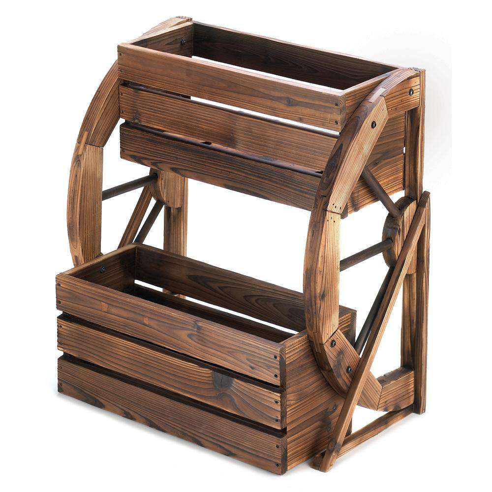 Wagon Wheel Double-Tier Planter decorative item Koehler Home Décor 