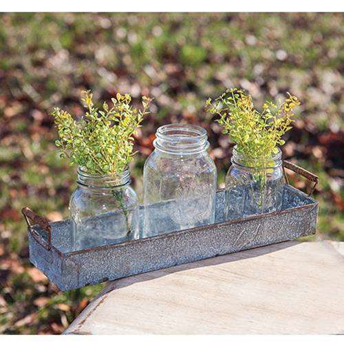 Washed Galvanized Candle Tray Containers CWI+ 