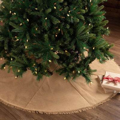 Festive Natural Burlap Christmas Tree Skirt 60 VHC Brands