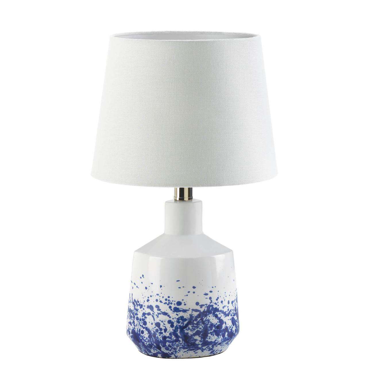 White & Blue Splash Table Lamp