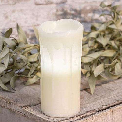 White Drip Pillar Candle, 3