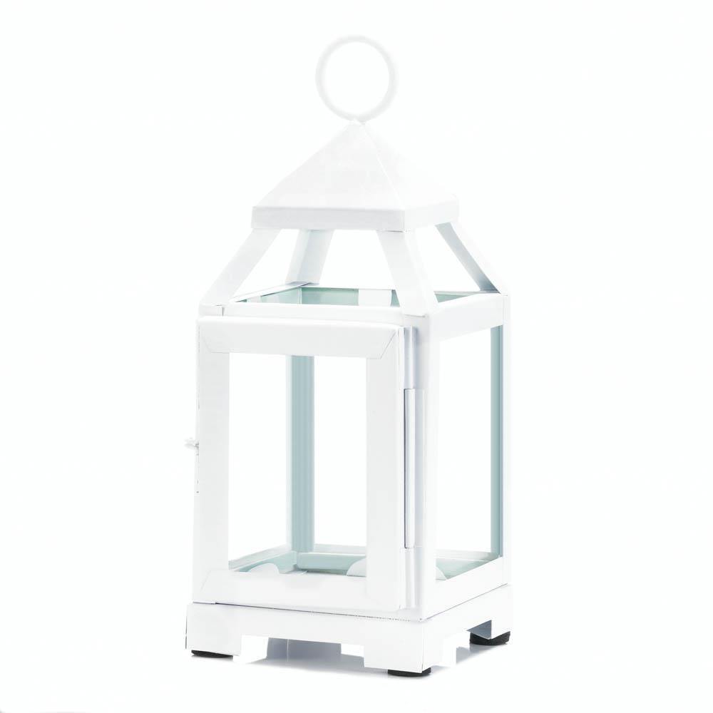 White Mini Contemporary Lantern - The Fox Decor