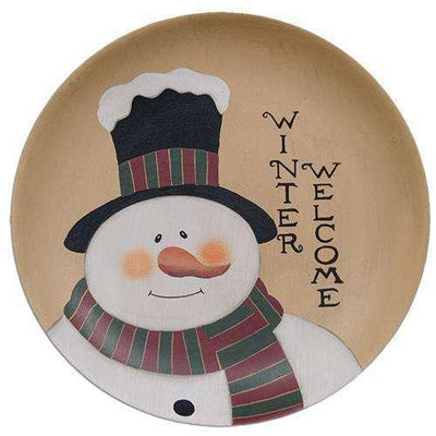 Winter Welcome Snowman Plate