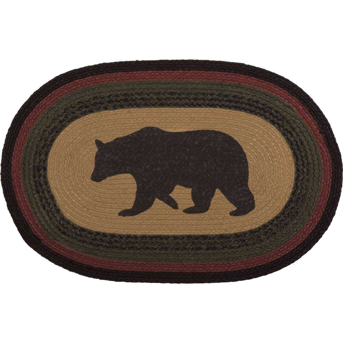 Wyatt Stenciled Bear Jute Braided Rug Oval/Rect rugs VHC Brands 20x30 inch Oval 