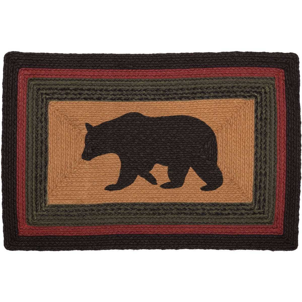 Wyatt Stenciled Bear Jute Braided Rug Oval/Rect rugs VHC Brands 20x30 inch Rect 