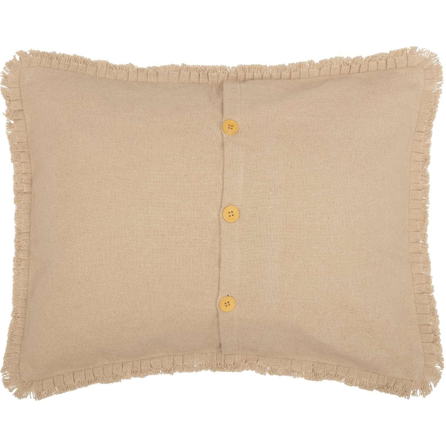 Burlap Vintage Standard Sham w/ Fringed Ruffle 21x27 VHC Brands - The Fox Decor