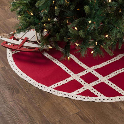 Margot Red Christmas Tree Skirt 55 VHC Brands