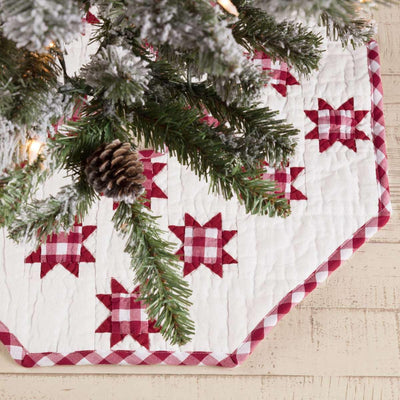 Emmie Red Patchwork Mini Christmas Tree Skirt 21 VHC Brands